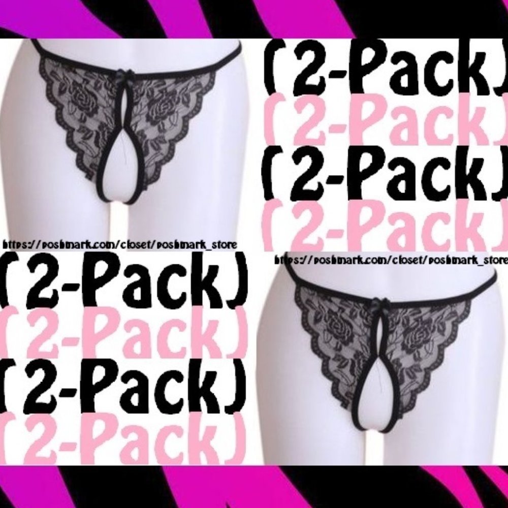 NEW2-PACK SEXY CROTCH LESS G-STRING PANTIES